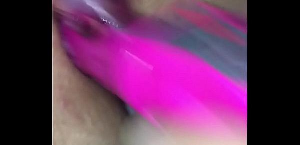  Tiffany dawns pretty pink tight pussy getting fucked fast with dildo creaming all over dripping down her asshole